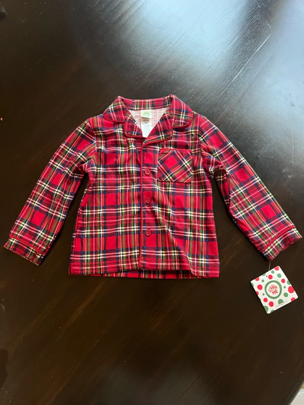 New - Little Me Kids Red Plaid Pajama Set - Cozy Holiday Sleepwear